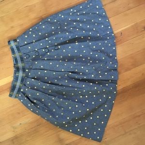 Anthropologie wool polka dot skirt